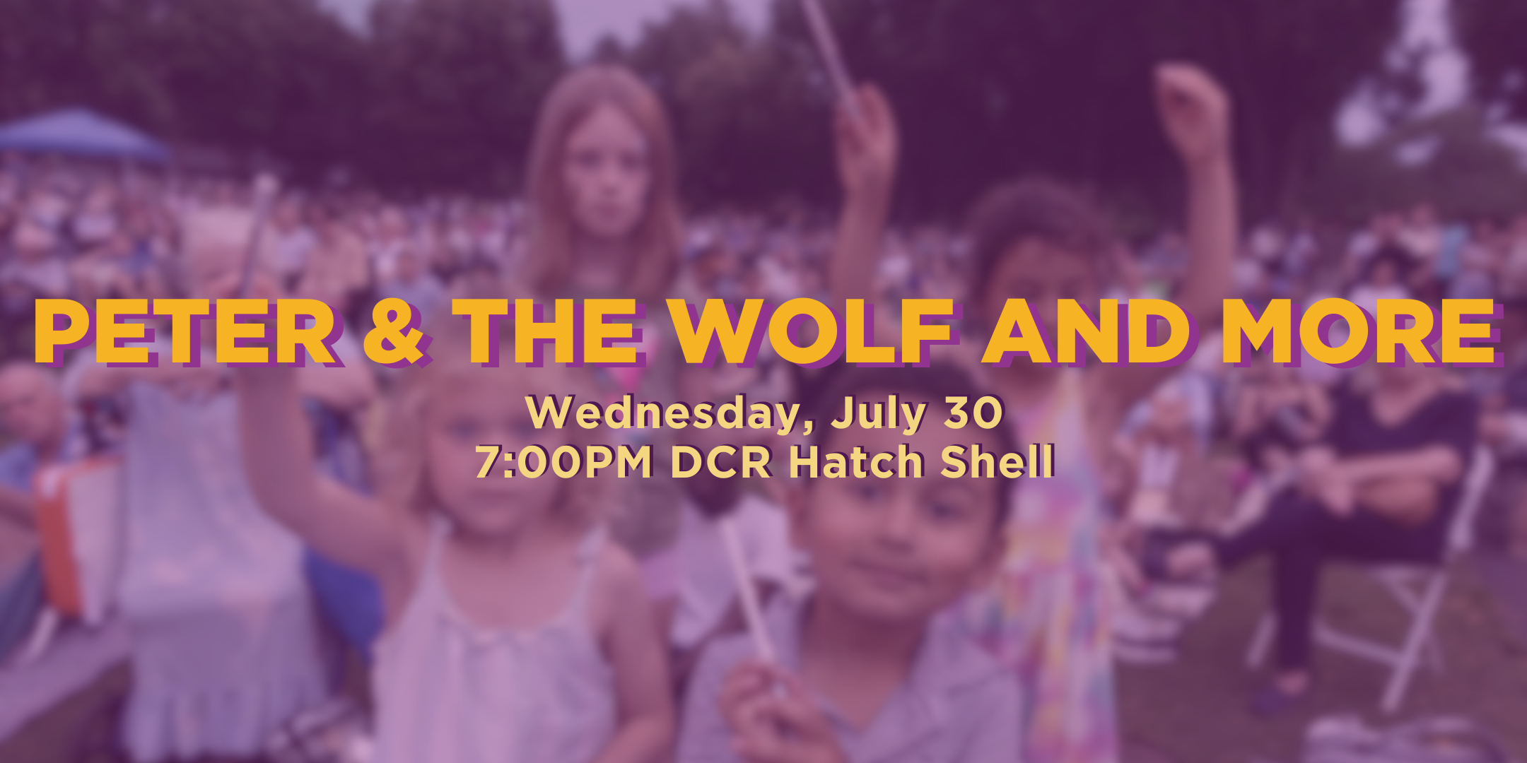 Peter & the Wolf and more. Wednesday, July 30 at 7pm at the DCR Hatch Shell.