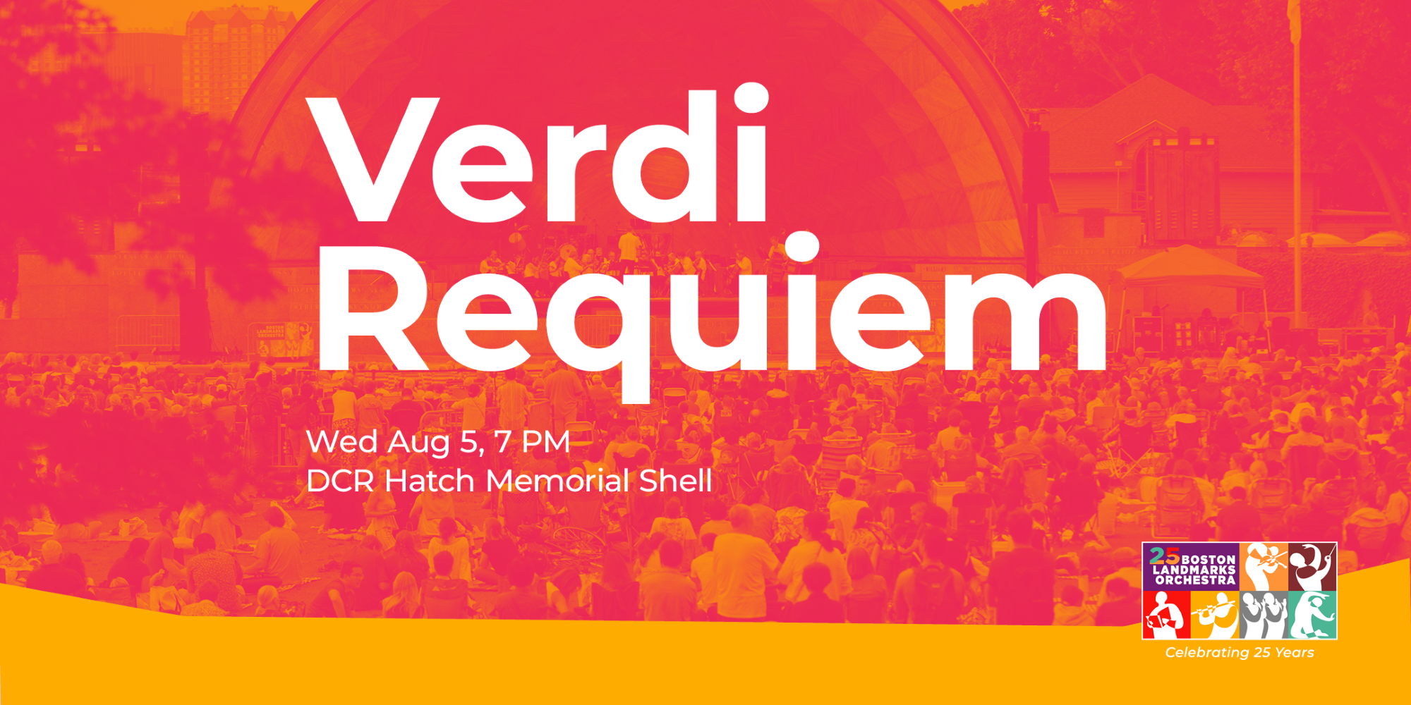 Verdi Requiem. Wednesday, August 5 at 7:00pm at the DCR Hatch Memorial Shell.