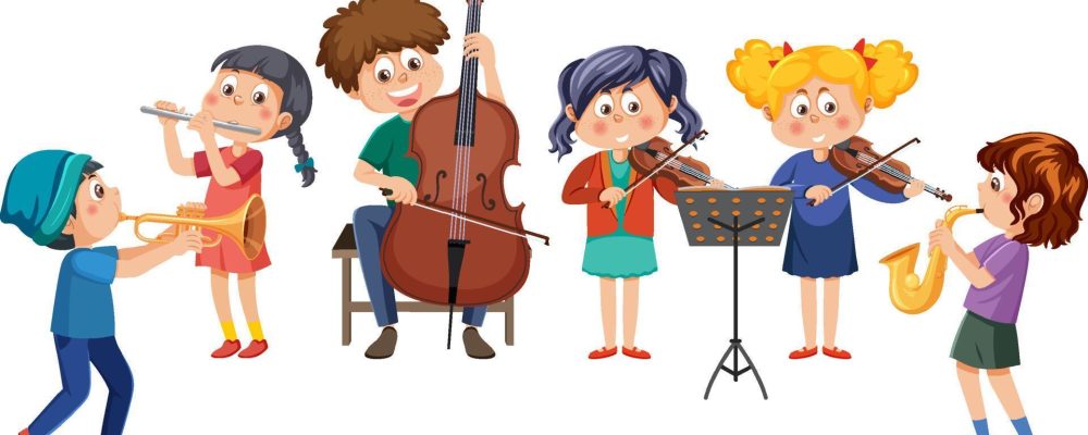 orchestra-band-with-kids-playing-musical-instruments-free-vector orchestra-band-with-kids-playing-musical-instruments-free-vector